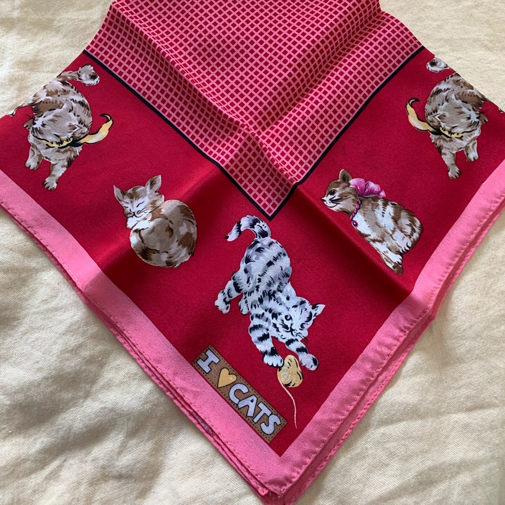 Red Cat Silk Scarf